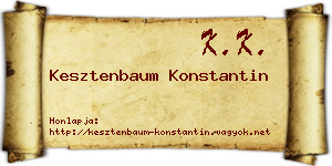 Kesztenbaum Konstantin névjegykártya